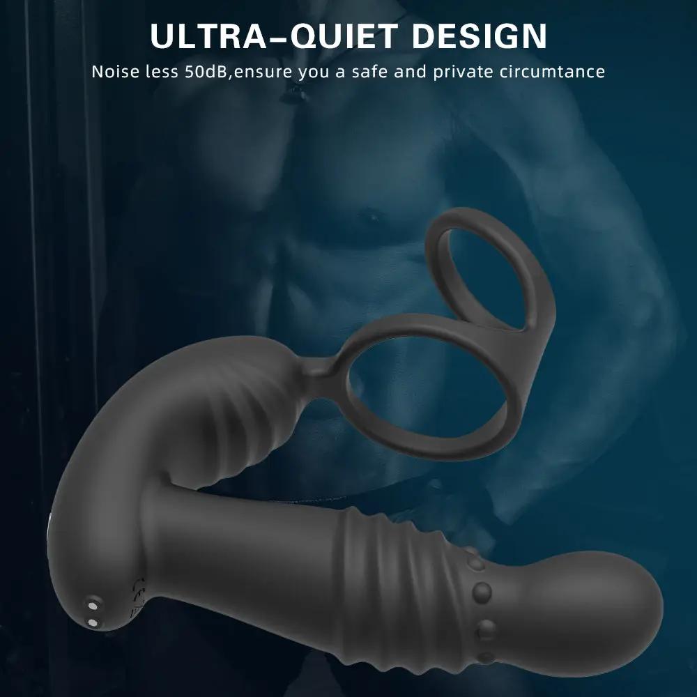 Remoter Thrusting Anal Prostate Massager - Cock Ring Penis Training - Domlust Robust