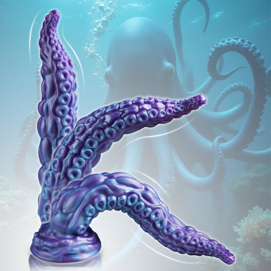 Domlust Tentacle Dildo – Platinum Silicone Octopus Fantasy Dildo with Suction Cup | G-Spot & Beginner-Friendly