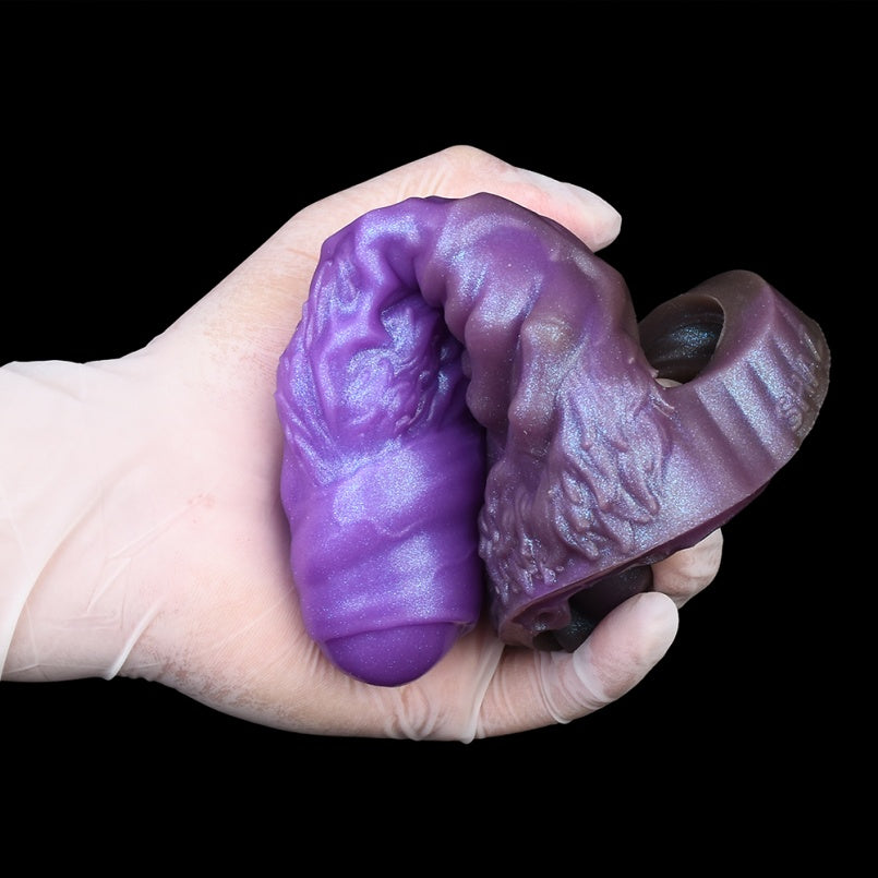 Fantasy 6 inch Penis Extender – Purple Silicone Cock Sleeve for Hardened Control