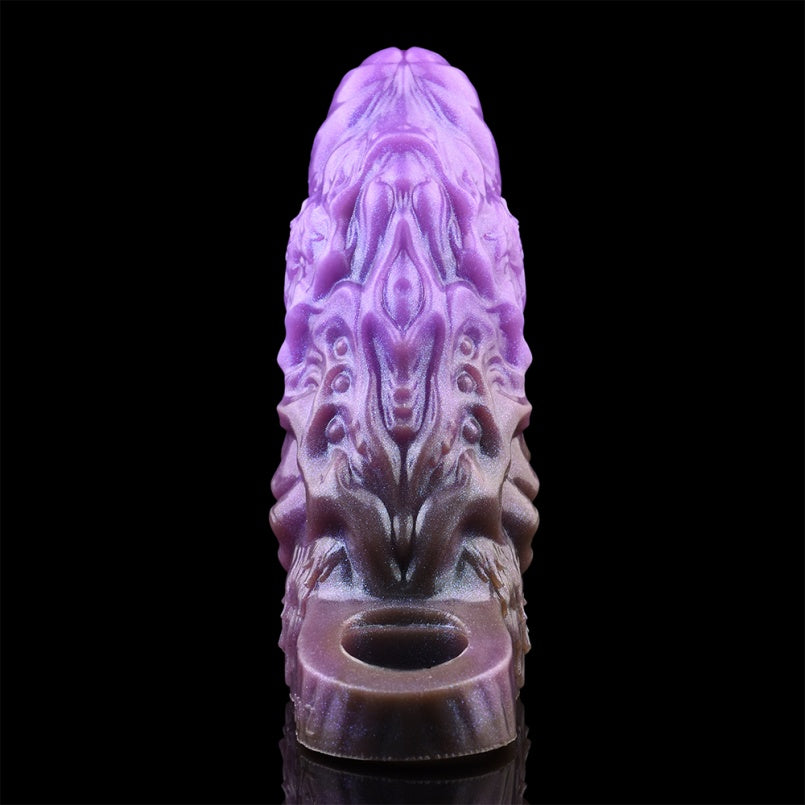 Fantasy 6 inch Penis Extender – Purple Silicone Cock Sleeve for Hardened Control