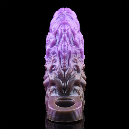 Fantasy 6 inch Penis Extender – Purple Silicone Cock Sleeve for Hardened Control