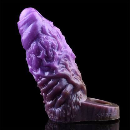Fantasy 6 inch Penis Extender – Purple Silicone Cock Sleeve for Hardened Control