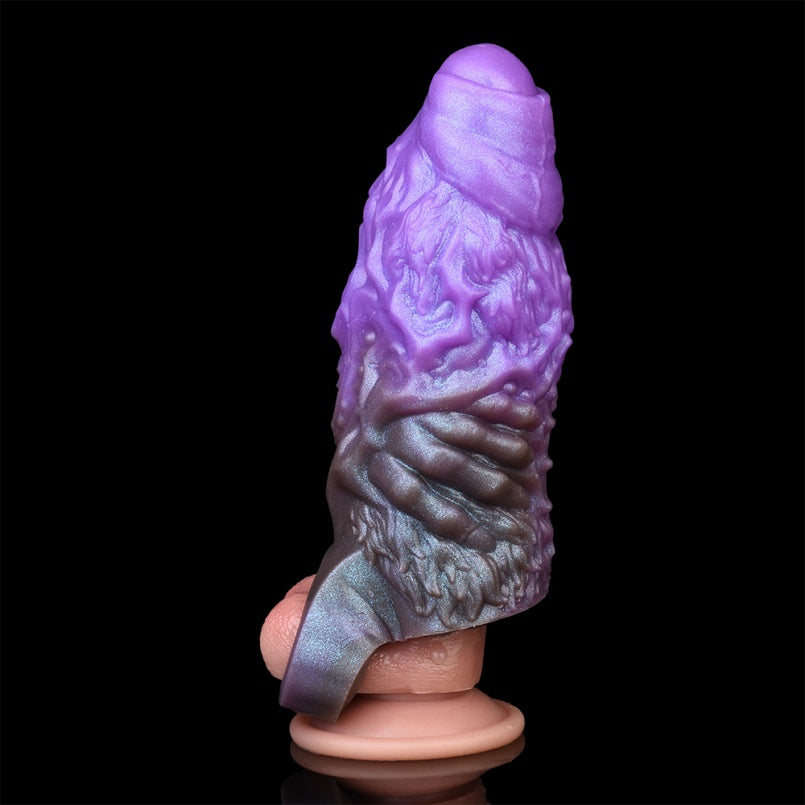 Fantasy 6 inch Penis Extender – Purple Silicone Cock Sleeve for Hardened Control