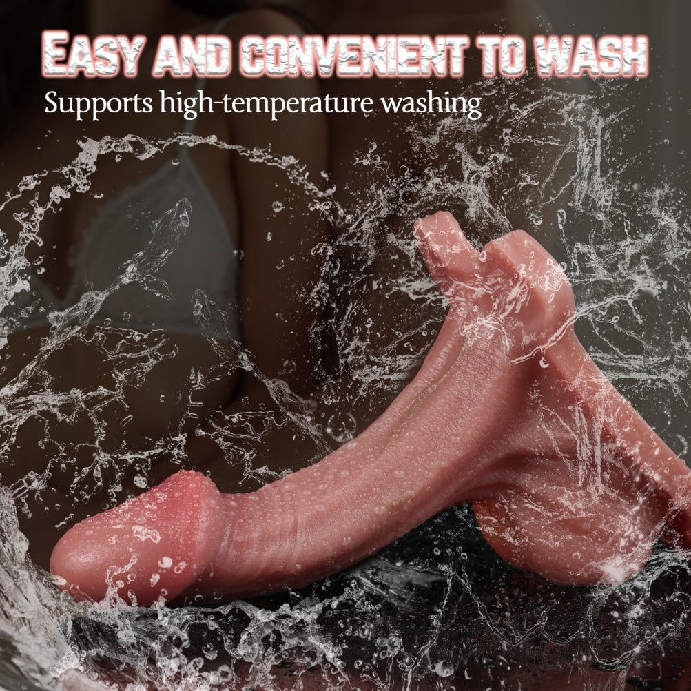 7,28 Zoll (18,5 cm) langer Strapon-Penis-Sleeve aus realistischem Silikon – Sexspielzeug zur Verlängerung der männlichen Erektion