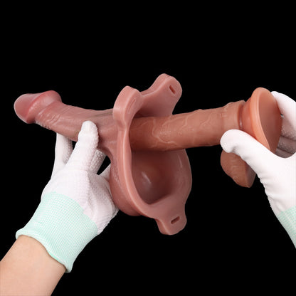 7,28 Zoll (18,5 cm) langer Strapon-Penis-Sleeve aus realistischem Silikon – Sexspielzeug zur Verlängerung der männlichen Erektion