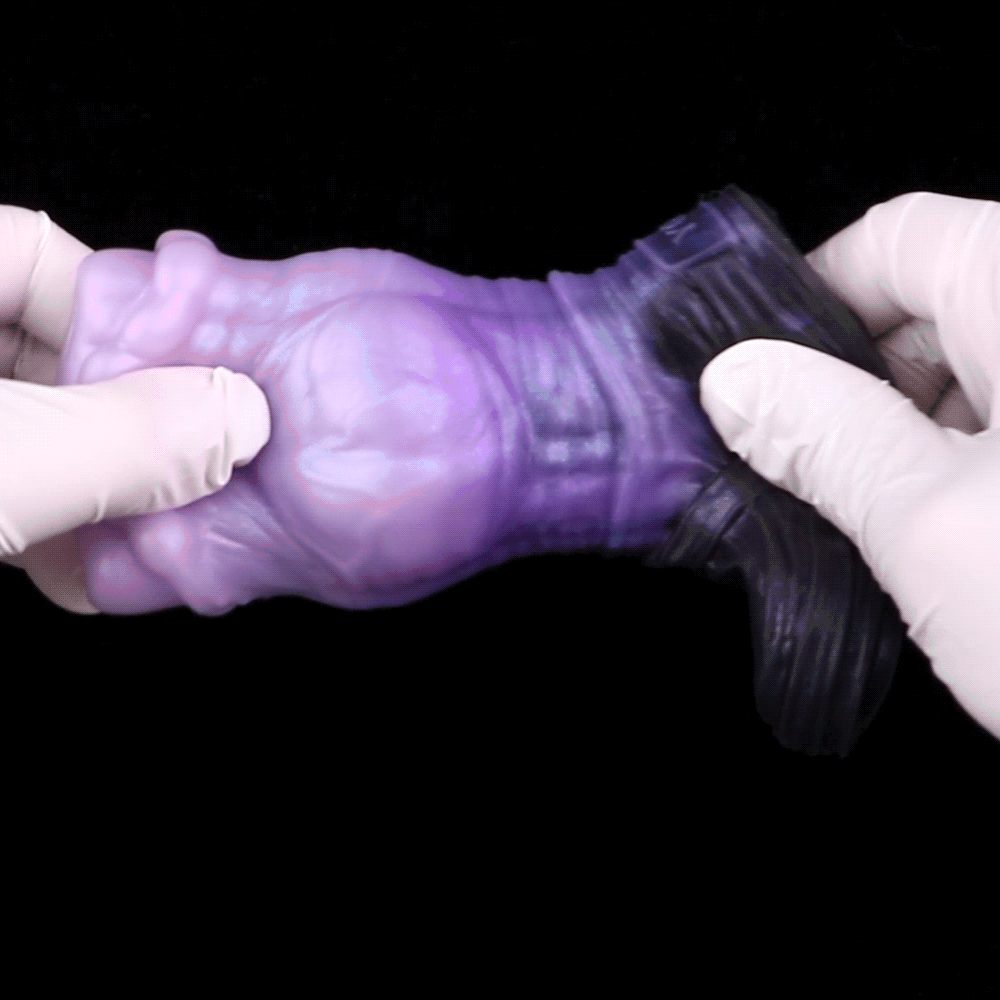 Purple Fantasy Horse Penis Sleeve-Wearable Silicone Sex Toys for Men to Extend Intimacy
