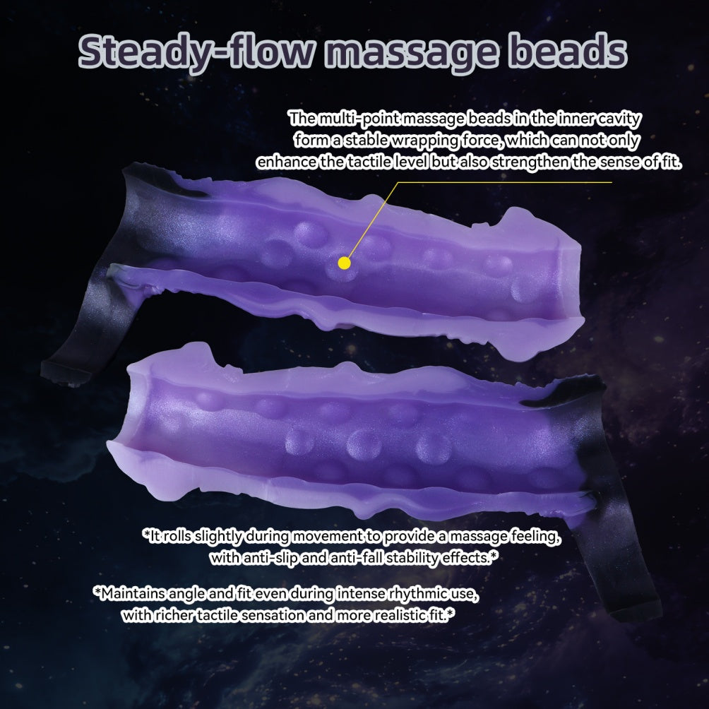 Purple Fantasy Horse Penis Sleeve-Wearable Silicone Sex Toys for Men to Extend Intimacy
