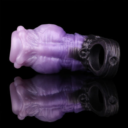 Purple Fantasy Horse Penis Sleeve-Wearable Silicone Sex Toys for Men to Extend Intimacy