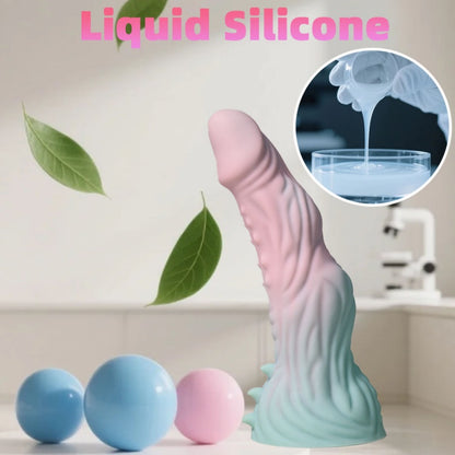 Fantasy Dragon Dildo aus Silikon mit Saugnapf – freihändiges Einführspielzeug zur vaginalen Stimulation