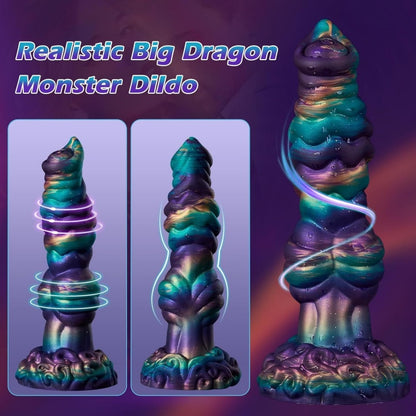 Spiral Stimulation G-Spot Vibrating Fantasy Drakes Dick - Wireless Remote Control Silicone Masturbation Tool
