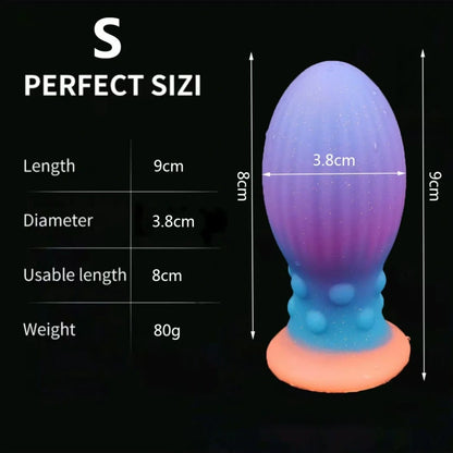 Glowing Silicone Fantasy Fist Dildo Butt Plug - Ruined Orgasm Anal Expansion BDSM Toys