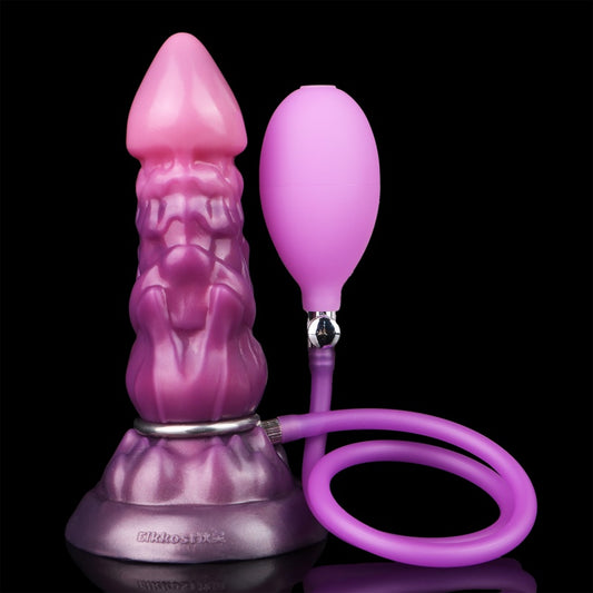 Fantasy Purple Silicone Drakes Dick Inflatable Butt Plug - Ideal Vaginal Expansion Tool for Masturbation