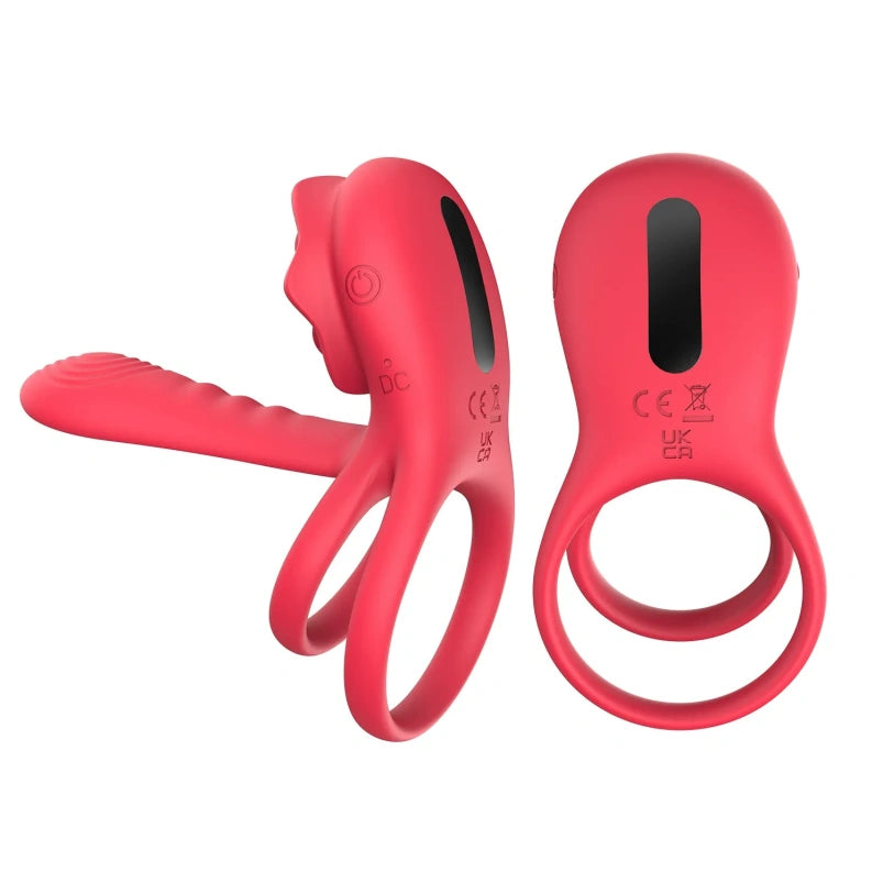 Anneau pénien vibrant en silicone pour point G – Rose, succion clitoridienne, masturbation, jouets sexuels pour couples