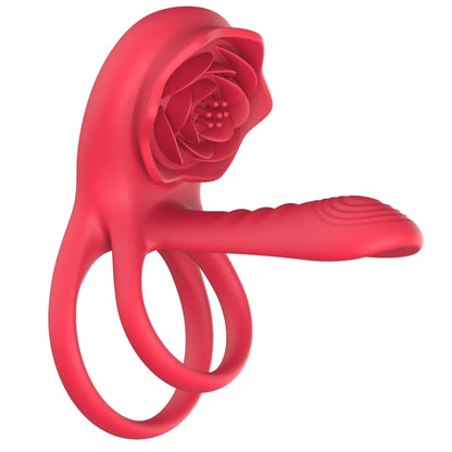 Anneau pénien vibrant en silicone pour point G – Rose, succion clitoridienne, masturbation, jouets sexuels pour couples