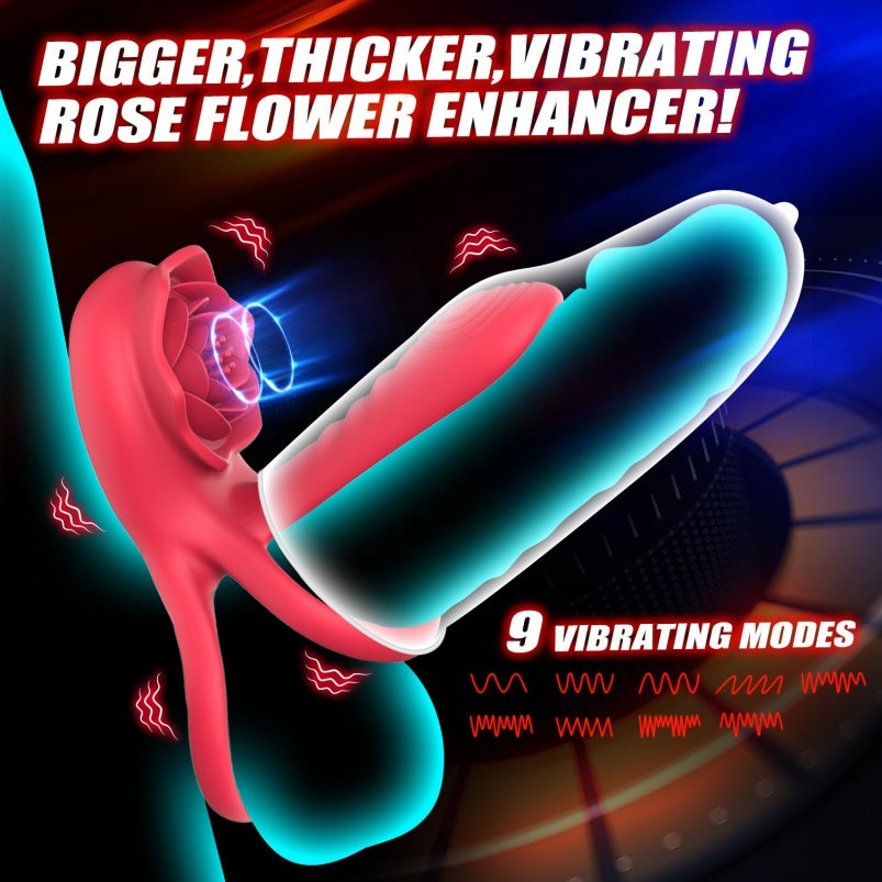 Anneau pénien vibrant en silicone pour point G – Rose, succion clitoridienne, masturbation, jouets sexuels pour couples