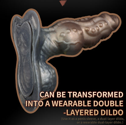 Girth-Enhancing Alien Fantasy Penis Sleeve - Wearable Silicone Cock Extender & Strap-On Harness