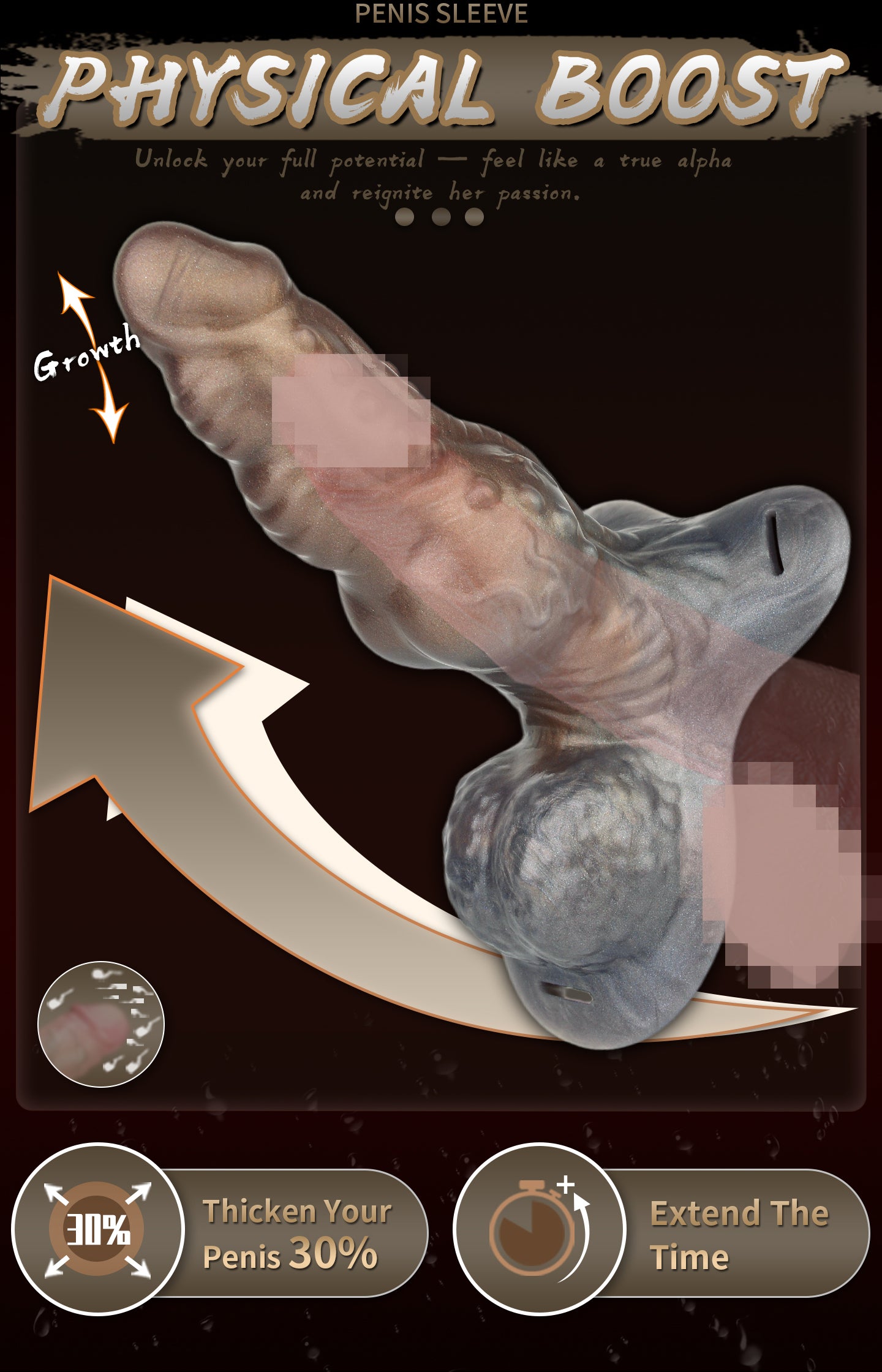 Girth-Enhancing Alien Fantasy Penis Sleeve - Wearable Silicone Cock Extender & Strap-On Harness