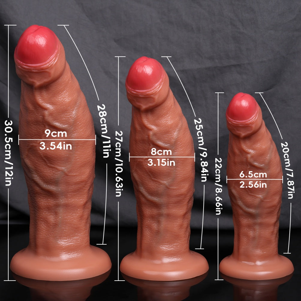 Realistic Flesh-Toned Silicone Giant Dildo – Handheld Anal/Vaginal Orgasmic Massager