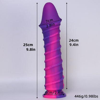 Fantasy Big Glans Long Dildo Butt Plug – 10-inch Monsterdildo Purple Silicone Anal Sex Toy