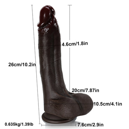 10-inch Black Dildo Anal Butt Plug - Realistic Big Testicle Penis BBC Domlust 10-inch Black Dildo Anal Butt Plug - Realistic Big Testicle Penis BBC Domlust