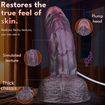 Giant Squirting Black Dildo 10.23" Dual Density Platinum Silicone | Women Fisting Vagina Orgasmic Sex Toys