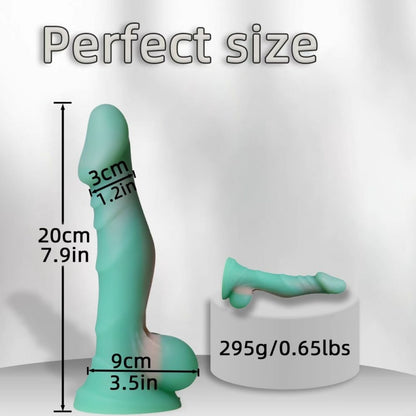 Grüner Fantasy-Dildo aus Silikon mit Saugnapf – Spiralförmiges Einführspielzeug für anale und vaginale Stimulation