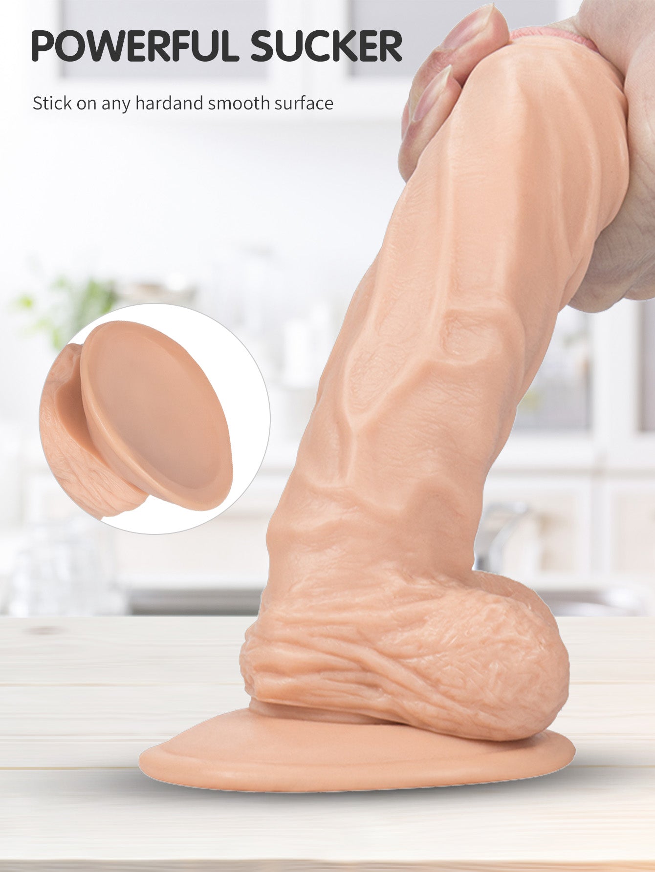 Gode ​​réaliste de 10 pouces de Long-jouets sexuels réalistes de petits testicules de gland de veine pour les femmes