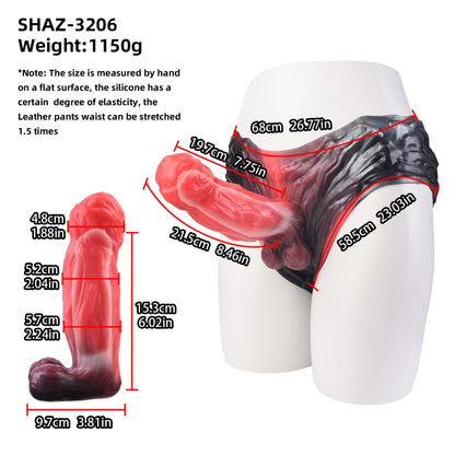Gaine de pénis fantaisie non coupée - Pantalon d'extension pour homme Crimson Monster Cock Sleeve