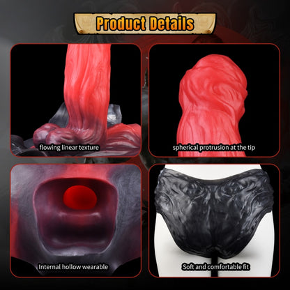 Gaine de pénis fantaisie non coupée - Pantalon d'extension pour homme Crimson Monster Cock Sleeve