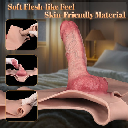 Gaine de pénis portable grandeur nature - Pantalon en silicone pour pénis véritable pour hommes et couples homosexuels