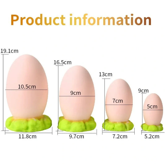 Flesh Silicone Dragon Egg Fantasy Monster Fist Dildo - Insertable Anal and Vaginal Expansion Butt Plug