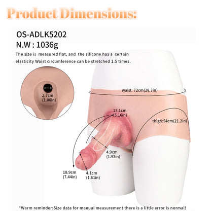 Gaine de pénis portable grandeur nature - Pantalon en silicone pour pénis véritable pour hommes et couples homosexuels