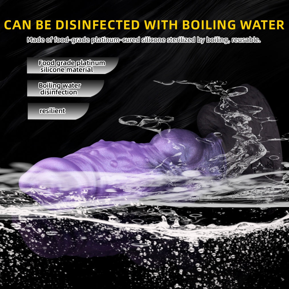 Fantasy Wolf Knot Dildo with Suction Cup - Dual Density Silicone Creature Cock for Orgasmic Massage