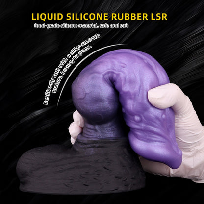 Fantasy Wolf Knot Dildo with Suction Cup - Dual Density Silicone Creature Cock for Orgasmic Massage