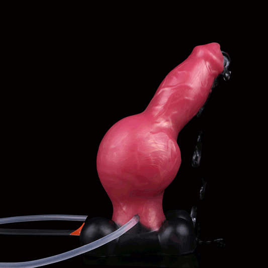 Dog Dildo Suction Cup Butt Plug - Inflatable Ejaculating Knotted Monsterdildo Female Masturbation