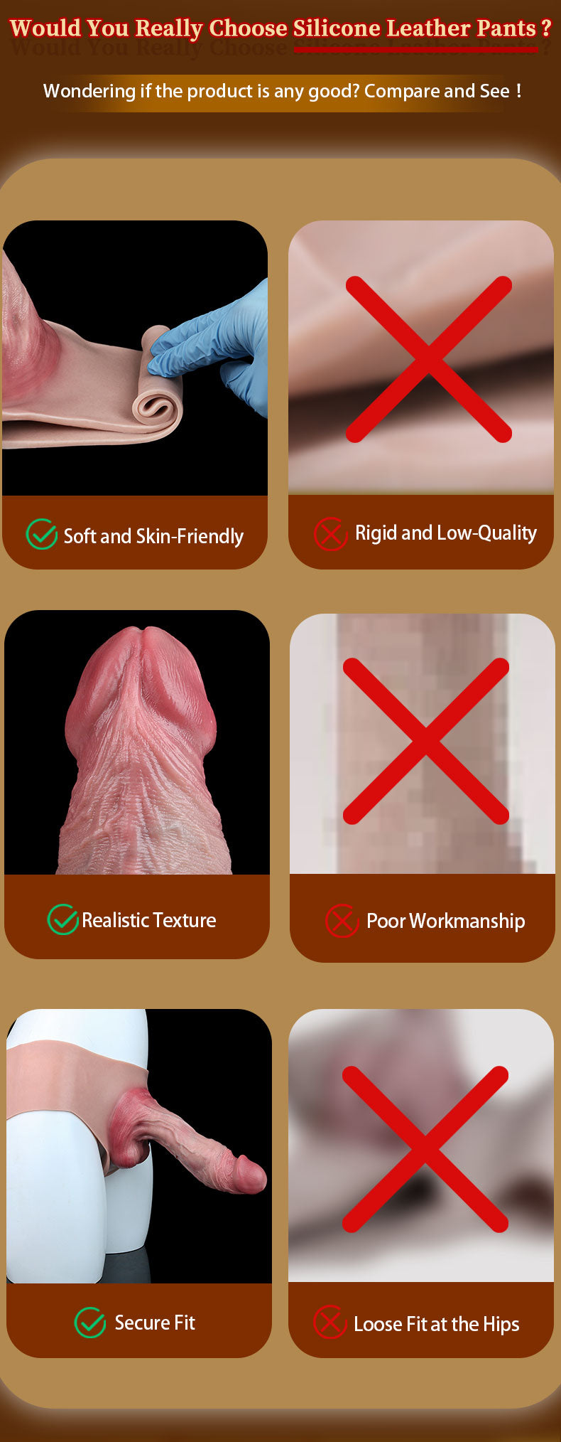 Realistic Wearable Penis Extender Sheath Underwear - Silicone Girth & Length Enhancer Sex Toys