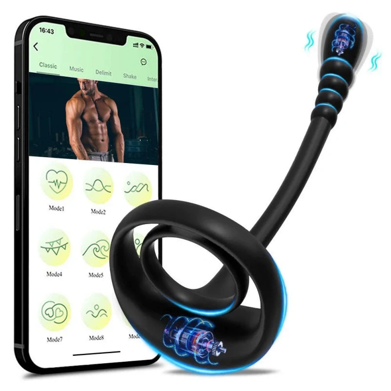 Anneau pénien en silicone sans fil pour contrôler l'éjaculation – Vibromasseur stimulant le point G pour couples