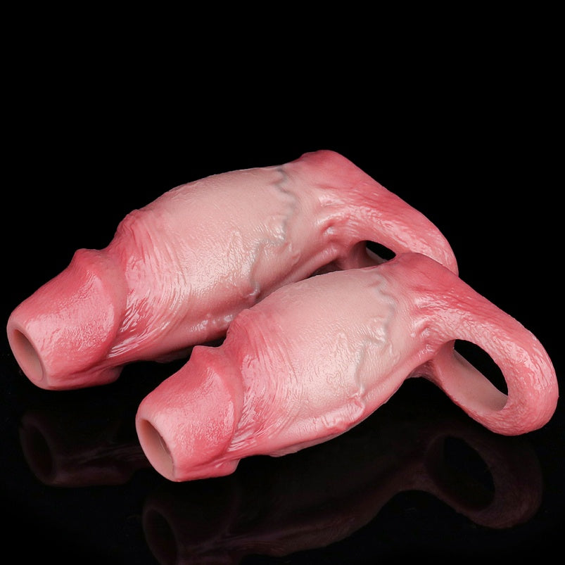 Realistic Cocksleeve Penis Sheath - Lightskin Silicone Girth and Length Enhancer