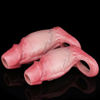Realistic Cocksleeve Penis Sheath - Lightskin Silicone Girth and Length Enhancer