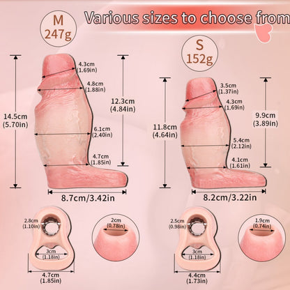 Realistic Cocksleeve Penis Sheath - Lightskin Silicone Girth and Length Enhancer