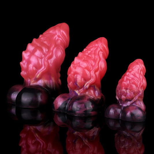 Gode anal épais et dragon – Gode monstrueux en silicone rouge sang pour femme
