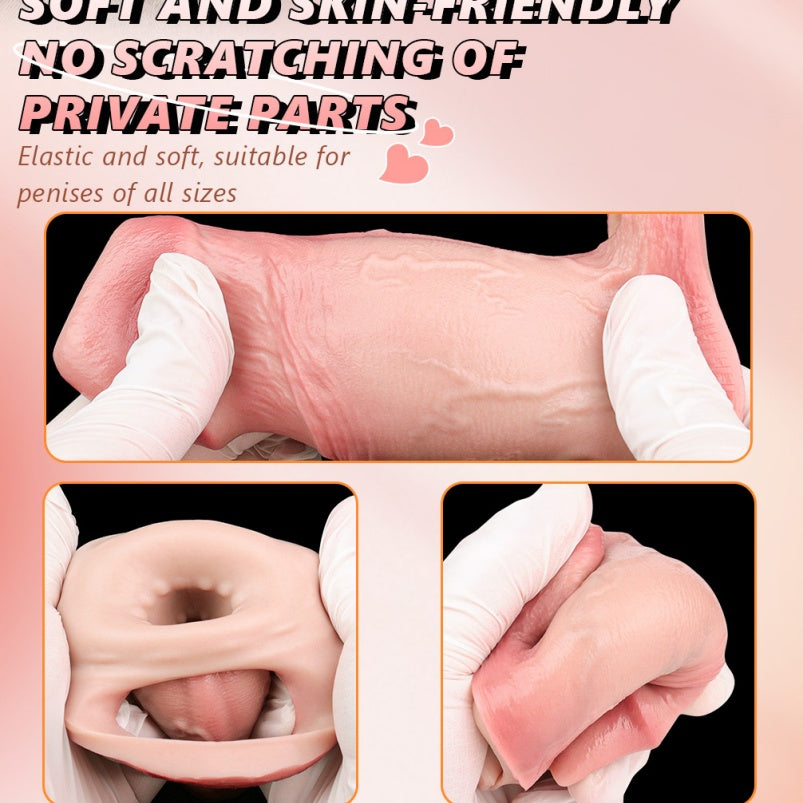 Realistic Cocksleeve Penis Sheath - Lightskin Silicone Girth and Length Enhancer