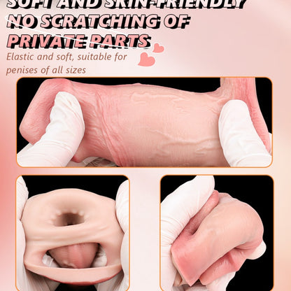 Realistic Cocksleeve Penis Sheath - Lightskin Silicone Girth and Length Enhancer