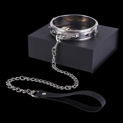 SM-Zughalsband aus Edelstahl – Eroberung, Dominanz und Unterwerfung, Bondage-Set