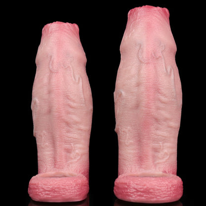 Realistic Cock Sleeve with Penis Ring - Light Skin Dildo Testicle Male Extender Sex Toys