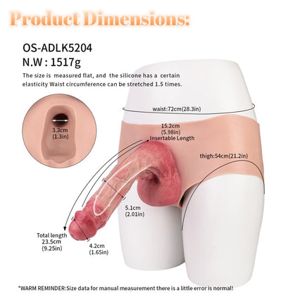 Bare Skin Long Penis Sleeve Sheath Underwear – 9 inch Dildo Flesh Cocksleeve Extender Pants
