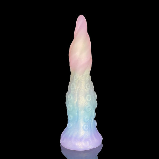 Domlust Clear Jelly Tentacle Dildo – Platinum Silicone Suction Cup Fantasy Dragon Anal G-Spot Fetish Sex Toy