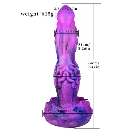 Purple Silicone Fantasy Drakes Dick G-Spot Vibrator - Smart Wireless Control Hands-Free Masturbation