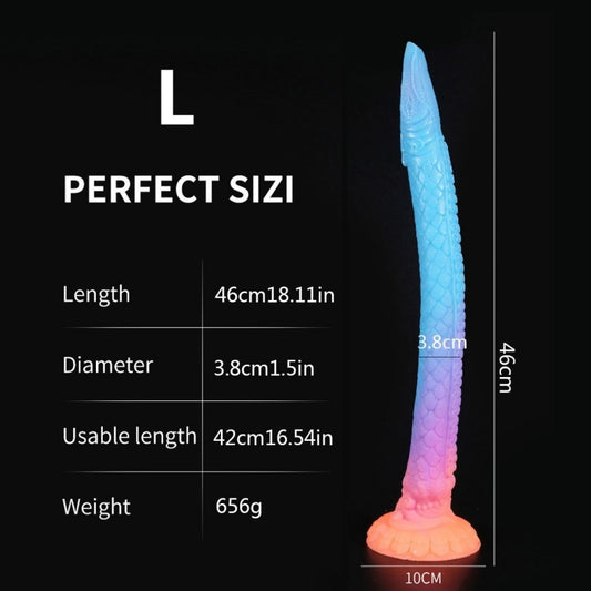 Fantasy Long Tentacle Dildo Butt Plug - Glowing Silicone Anal Whip Expansion Female Sex Toys