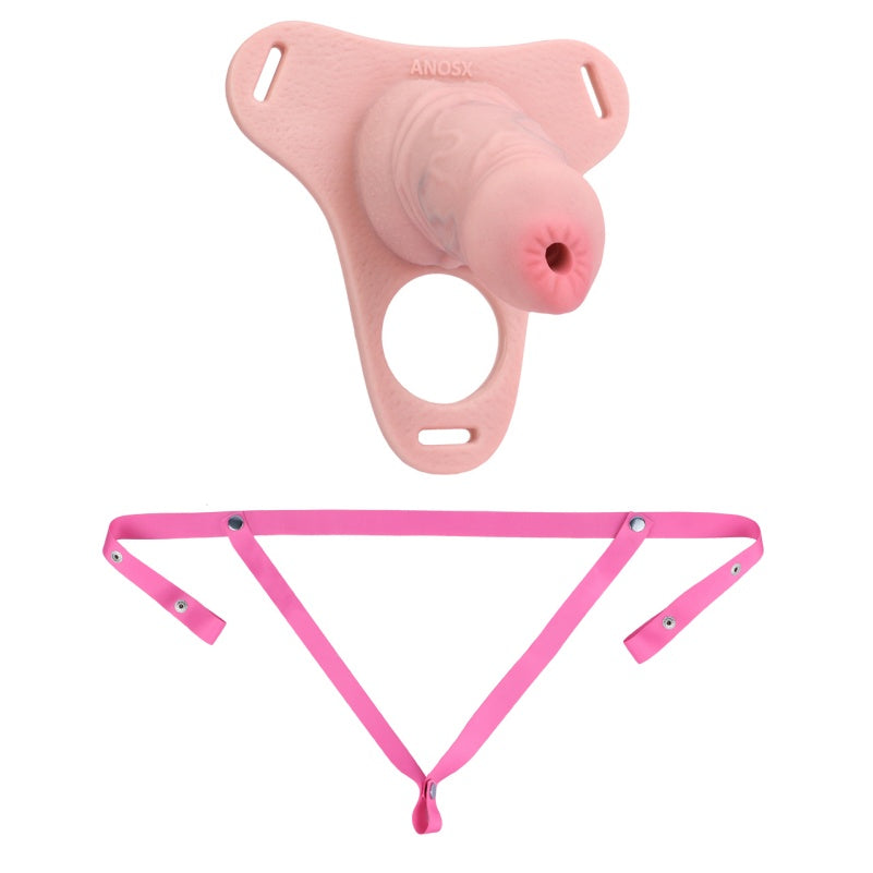 Pantalon à sangles et manchons pour pénis - Extenseur de pénis à extrémité ouverte pour faire pipi debout, jouets sexuels pour hommes